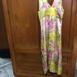 Betsey Johnson, silky, floral design, Midi Length. Great summer dress